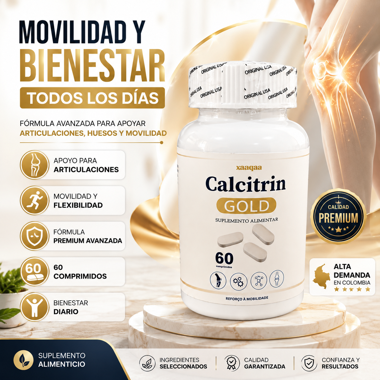 🔥¡Compra Hoy con 50% OFF + Envío Gratis y Pago Contra Entrega!🚚Recupera Tu Movilidad con Calcitrin Gold Xaaqaa