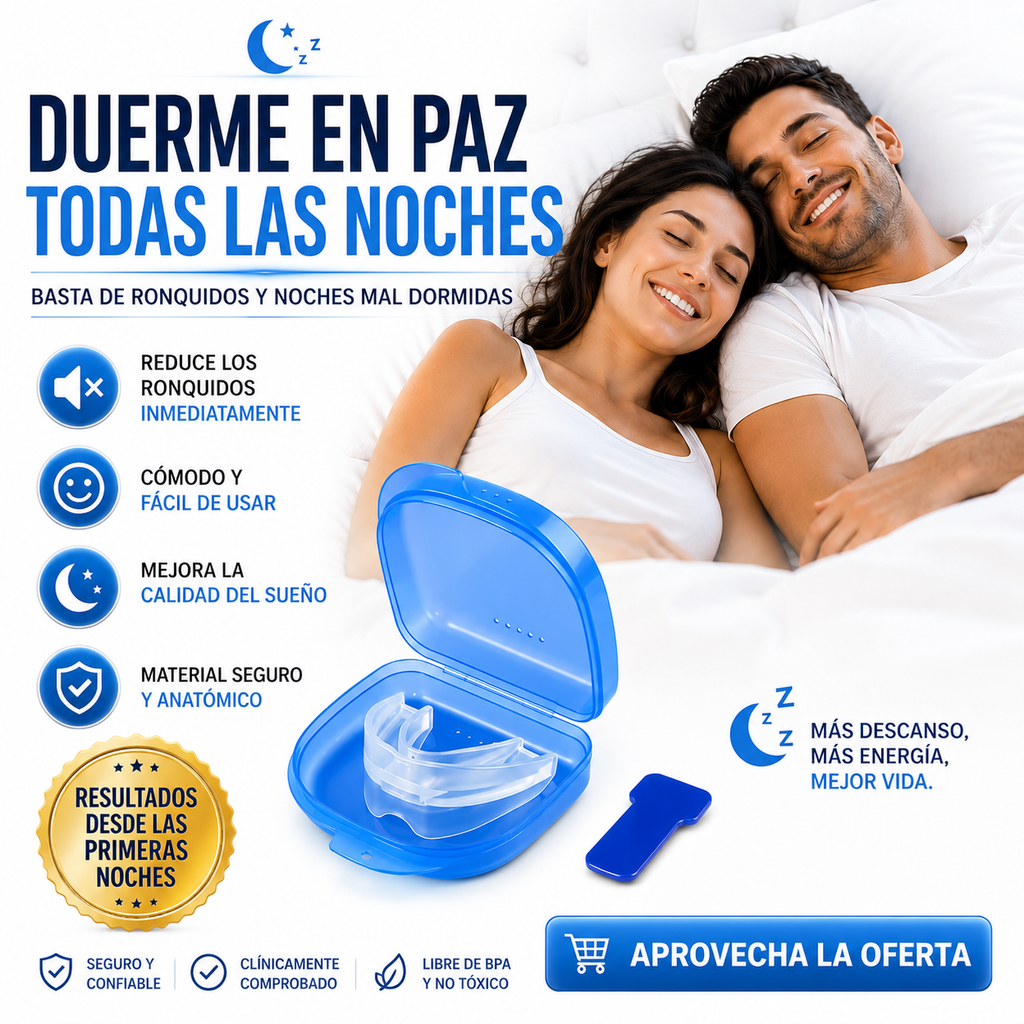 😴 ¡Dile adiós a los ronquidos! 🔥 Protector Bucal Antirronquidos con 20% OFF Hoy